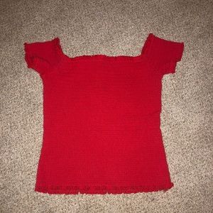 Hollister Red fitted off the shoulder top